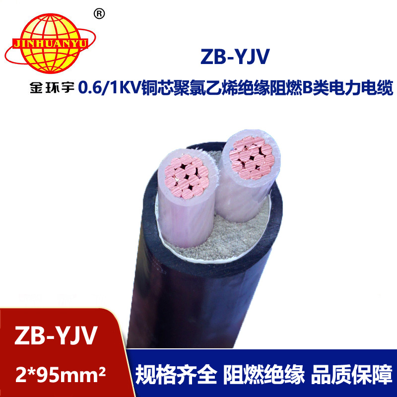 金環(huán)宇電纜 yjv電纜 ZB-YJV 2X95平方 銅芯 阻燃電力電纜