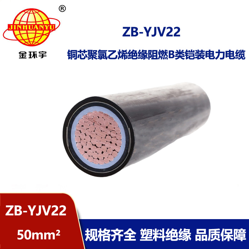 金環(huán)宇電纜 ZB-YJV22-50平方 單芯鎧裝電纜yjv22阻燃電纜