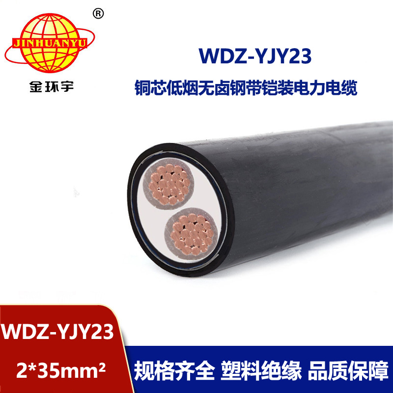 金環(huán)宇 2芯電力電纜 低煙無鹵鎧裝電纜WDZ-YJY23-2X35平方 