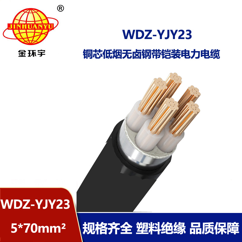 金環(huán)宇電線電纜 鎧裝交聯(lián)電力電纜 低煙無鹵電纜WDZ-YJY23-5x70