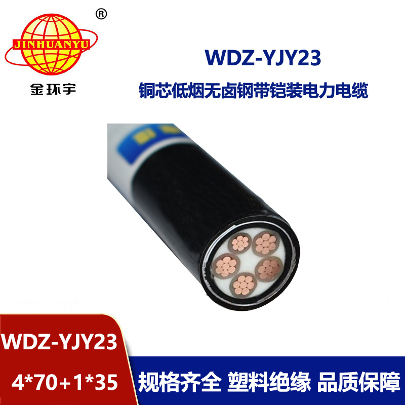 金環(huán)宇電線電纜 低煙無(wú)鹵鎧裝電纜WDZ-YJY23-4x70+1x35 低壓電力電纜